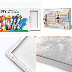 Paint by Numbers Kit for Adults with Frame, Landscape Paint by Number with Easel