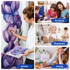 10PCS Paint Brushes Set for Acrylic, Oil, Watercolor, Face, and Canvas