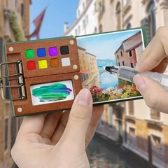 Mini Portable Watercolor Palette Set–Complete Travel Watercolor Set with 12