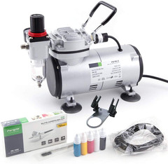 Airbrush Kit with Compressor AS18-2K Basic Start Kit with Air Hose, Cleaning Bru