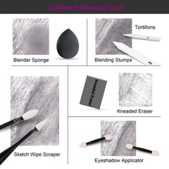100 PCS Drawing Set Sketching Kit,Sketch Pencils Art Supplies with Graphite,C…