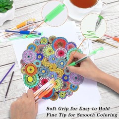 Aen Art Gel Pens for Adult Coloring Books, 80 Count (Pack of 1), Multicolor
