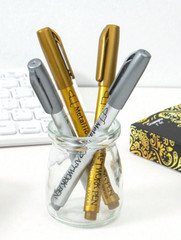 2pcs Gold & Silver Metallic Paint Pens – DIY Craft, Scrapbooking, Sign Making