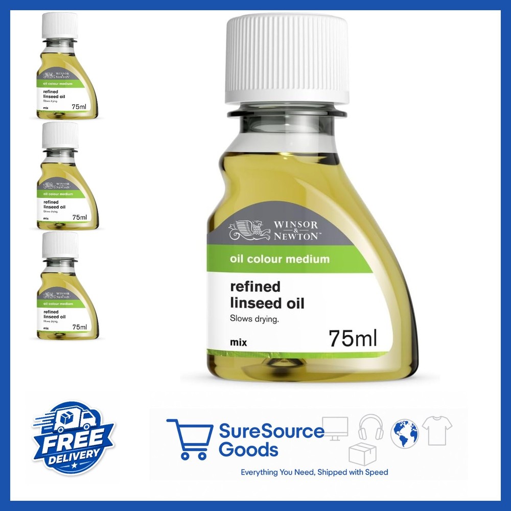 Refined Linseed Oil 2.5oz Bottle for Artists Glossy Finish and Transparency