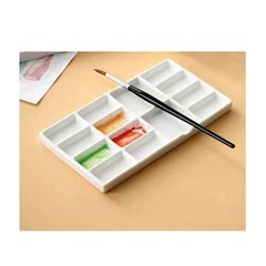 Gemerglity 14 Wells Ceramic Artist Paint Palette – 8 Inch Porcelain Watercolo…
