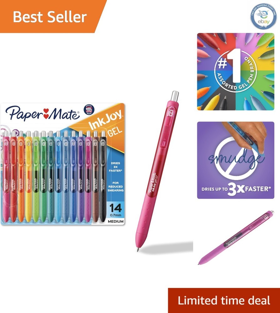 Assorted InkJoy Gel Pens 14 Count – Medium Point 0.7mm for Effortless Creativity