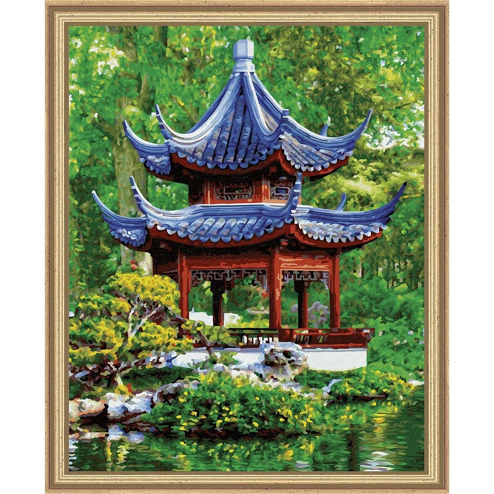 Schipper Pagoda in a Japanese Garden Kit & Frame Paint by Number Kit