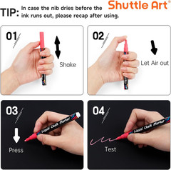 Chalk Markers, 15 Vibrant Colors Liquid Chalk Markers Pens for Chalkboards, Wind