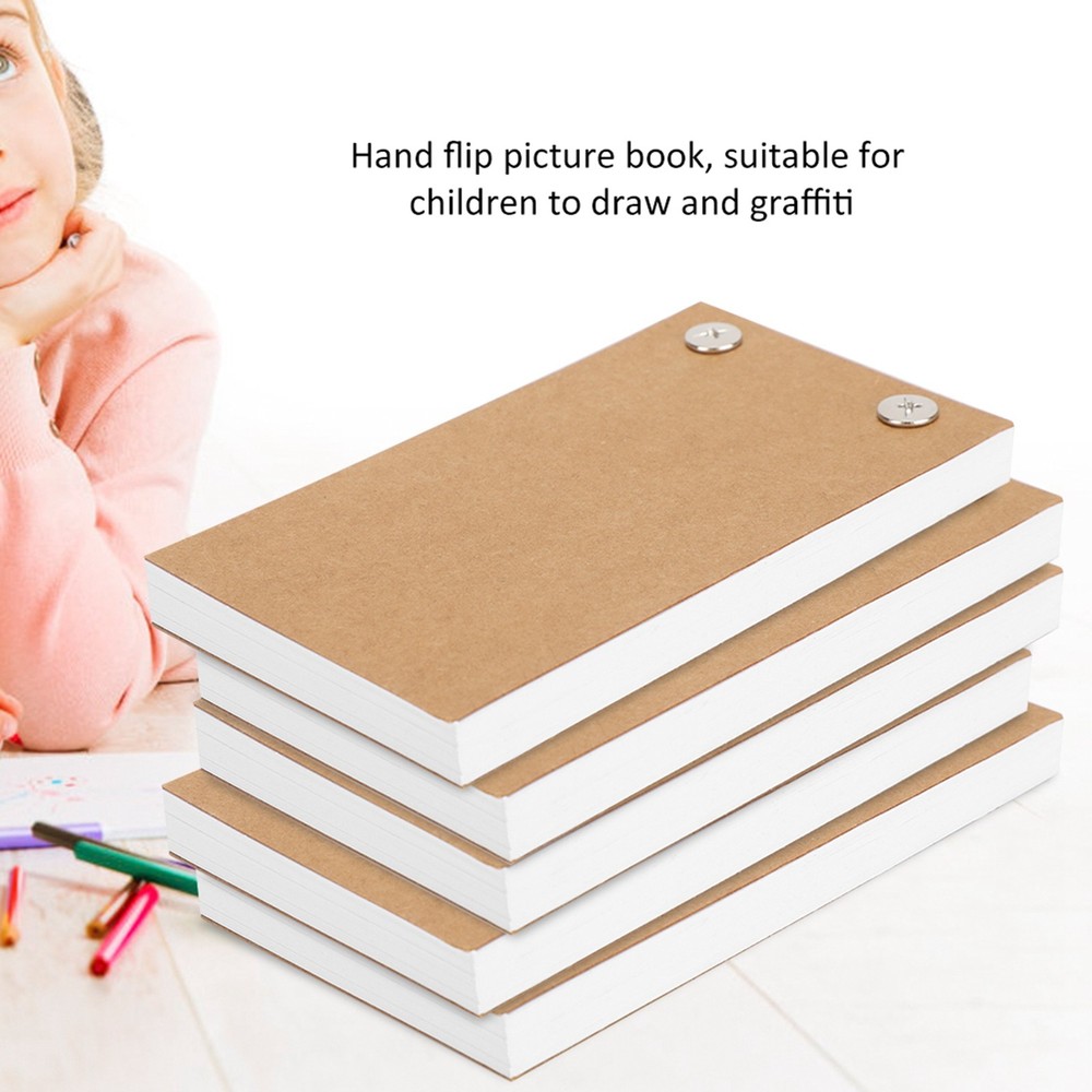 5Pcs Flip Book Kit Separate Hand Painted Books Screws Set Children Painting