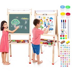 Ragstone Kids Easel Child Easel with Paper roll Double Sized Blackboard Chalk…