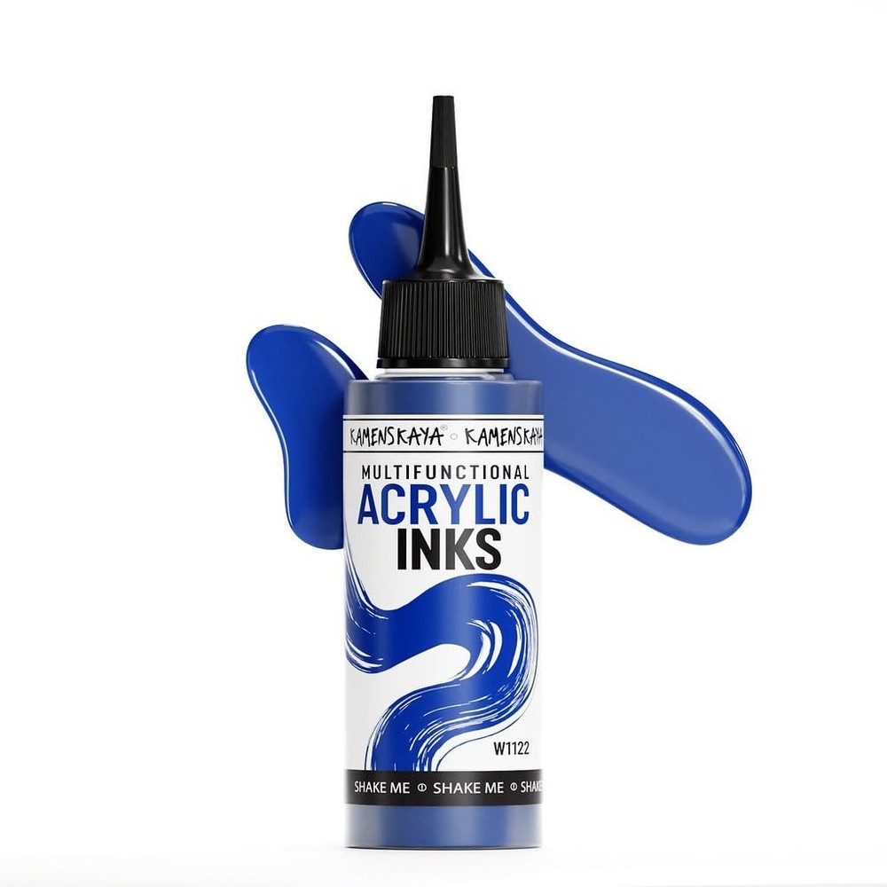 Acrylic Inks For Artists Blue Denim 3.38 Fl Oz 100 ml Drawing Bottle