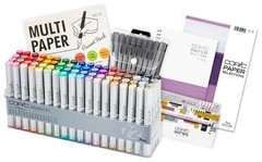 Copic Sketch 72 Color DX Set + Multiliner 9pcs + Paper Pack Japan Made
