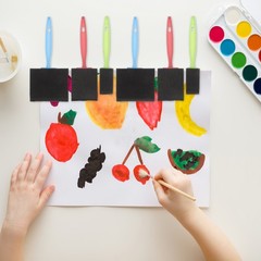 24 Pcs Children’s Sponge Paintbrush Art Brushes Painting Tools for Toddlers