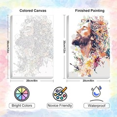 Framed Paint by Numbers Kit for Adults Beginner & Kids Ages 8-12, Jesus Paint…