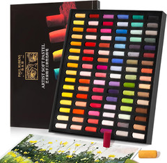 Professional Soft Pastels, Handmade 96 Vibrant Colors Chalk Pastels Smooth and H
