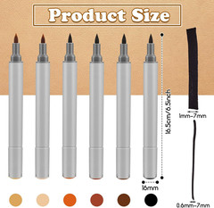 6 Pack Dual Tip Leather Dye Marker Pens Touch up Pen Shoe Marker Leather Flow Ma