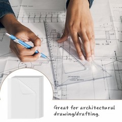 100 PCS 11×17 Inch Translucent Vellum Paper 60 GSM Drafting Tracing Sheets White