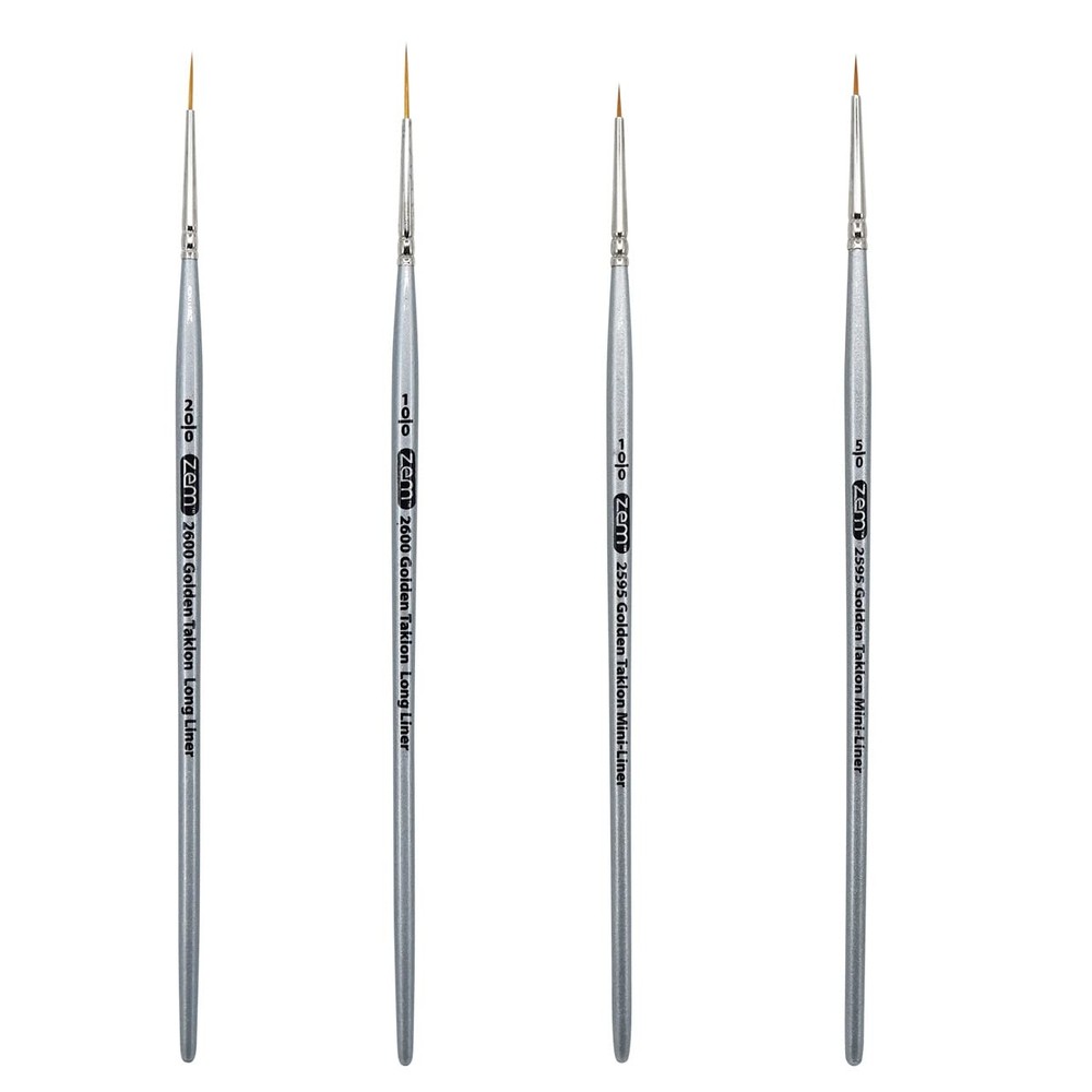 Brush Golden Taklon Detail Brush Set Liners 20/0 10/0 And Mini Liners 10/0 5/0