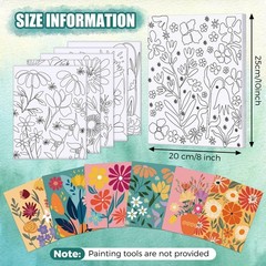 Sherr 20 Pcs Stretched Pre Drawn Canvas 8 x 10 inches, Various or Assorted