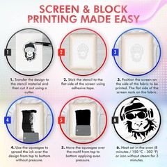 Screen Printing Kit Set – Screen Print Kit with Reusable Wooden Frame, 1 Screen