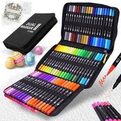 Double Tip Brush Pens Art Markers (72 Colors) – Fine Tip Acrylic Coloring