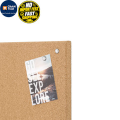 U Brands Frameless Square Cork Bulletin Board, 14 inches x 14 inches, Brown