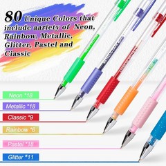 Gel Pens for Adult Coloring Books, 160 Pack Artist Colored Gel Pen with 40% More
