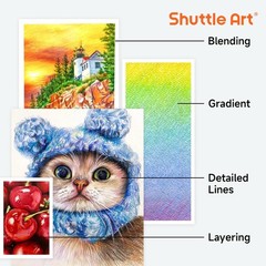 174 Colored Pencils, Soft Core Color Pencil Set for Adult Coloring Books Artist