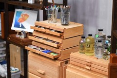 K Pastel Storage Box 3 Drawer Wood Box With Foam Lining Sturdy And Stackable Art