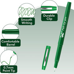 – Felt Tip Pens, 36 Pack, 0.7 Mm, Green Felt Tip Pens Bulk, Fast Dry | No Smear,