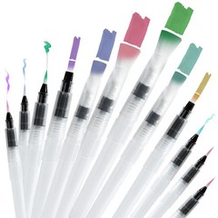 12PCS Watercolor Brush Pens Leakproof Refillable with Assorted Tips Art Set