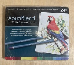 AquaBlend SpectrumNoir Watercolor Pencil Set Primaries 24 NEW SEALED + Cardstock