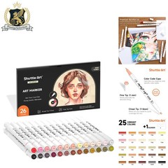 26 Piece Skin Tone & Hair Markers Set with Blendable Colors for Young Artists