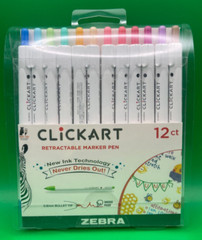 ClickArt Retractable Marker Pen, Fine Point, 0.6mm, Assorted Light Ink Colors