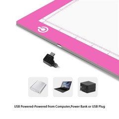 LitEnergy Portable A4 LED Copy Board Light Tracing Box, Pink 01 – A4, PINK