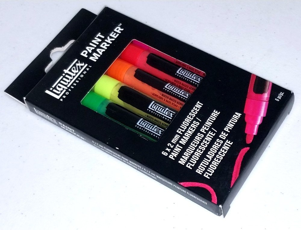 NEW Liquitex Professional Acrylic Paint Marker Set, 6x Piece, Fluorescent Colors