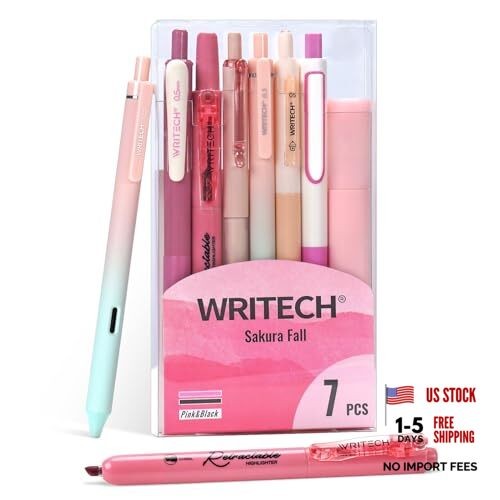Gel Pens Journaling Highlighters: Journal Set Aesthetic Assorted Pastel Pink