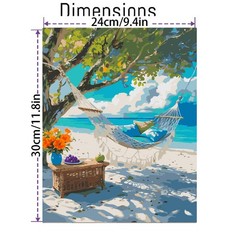 Beach Landscape Paint by Numbers Kit for Adults DIY Canvas Home Wall Art Decor