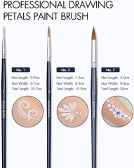 Professional Face Paint Brushes Set,5Pcs Artist Face Paint Brushes for Drawing L