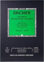 Artisan Quality Watercolor Pad 11.7” x 16.5” – 12 Sheets of 300 GSM Cotton