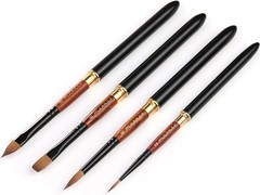 Versatile 4pcs Kolinsky Sable Travel Brushes for Watercolor & Gouache Painting
