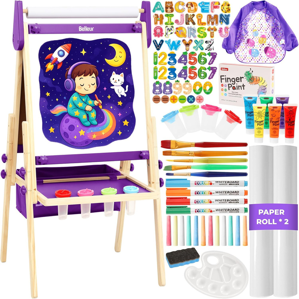 Deluxe All-In-One Art Easel for Kids with Paper Rolls & Accessories
