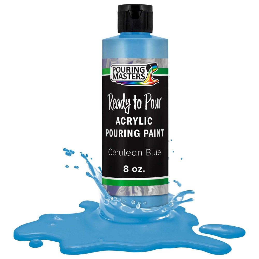 Pouring Masters Cerulean Blue 8-Ounce Bottle Water-Based Acrylic Pouring Paint