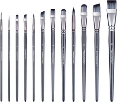 Artist Paint Brush Set of 12 for Watercolor Acrylic Gouache Oil and Tempera Pain