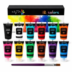 Maydear 12 Colors Face Body Paint Set, Safe Non-Toxic Liquid 12 Colors-Matte