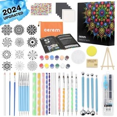 Mandala Dotting Tools Kit w Acrylic Paints & Reusable Stencils, Dot Art Supplies