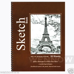 30 Sheets 8.5″ X 11″ Side Bound Spiral Premium Sketch Book