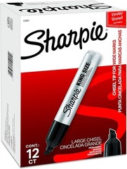 12 Count King Size Chisel Tip Permanent Markers – Water Resistant & Non-Toxic
