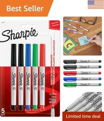 Ultra Fine Point Permanent Markers, Assorted Colors, 5-Pack for All Ages