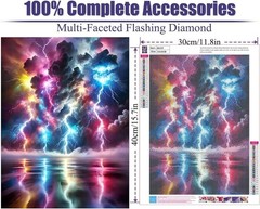 puonidwo 5D Colorful Lightning Diamond Art Kits for Adults Standard, BK059